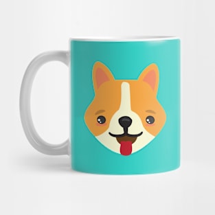 Cute Kawaii Corgi Puppy Dog Face Kid Design Mug